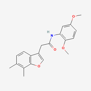 molecular formula C20H21NO4 B11400268 N-(2,5-dimethoxyphenyl)-2-(6,7-dimethyl-1-benzofuran-3-yl)acetamide 