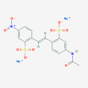 molecular formula C₁₆H₁₂N₂Na₂O₉S₂ B1140027 Disodium;5-acetamido-2-[(E)-2-(4-nitro-2-sulfonatophenyl)ethenyl]benzenesulfonate CAS No. 78211-77-5