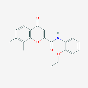 molecular formula C20H19NO4 B11400303 N-(2-ethoxyphenyl)-7,8-dimethyl-4-oxo-4H-chromene-2-carboxamide 