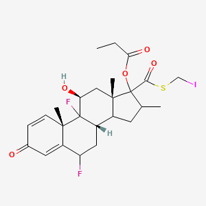 molecular formula C₂₅H₃₁F₂IO₅S B1140036 5-Iodomethyl 6alpha,9alpha-Difluoro-11beta-hydroxy-16alpha-methyl-3-oxo-17alpha-(propionyloxy)-androsta-1,4-diene-17beta-carbothioate CAS No. 80474-67-5