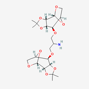 molecular formula C₂₁H₃₃NO₁₀ B1140040 2-Amino-1,3-bis(1,6-anhydro-2,3-O-isopropylidene-b-D-mannopyranose-4-O-yl)-propane CAS No. 95245-29-7