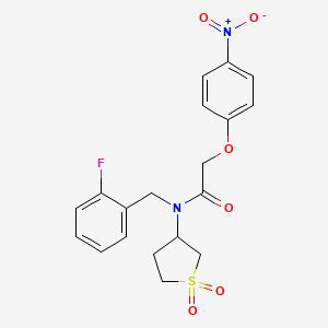 molecular formula C19H19FN2O6S B11400463 N-(1,1-dioxidotetrahydrothiophen-3-yl)-N-(2-fluorobenzyl)-2-(4-nitrophenoxy)acetamide 