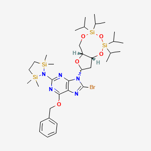 6-(Benzyloxy)-8-bromo-2-(2,2,5,5-tetramethyl-1,2,5-azadisilolidin-1-yl)-9-[(6aR,8R,9aR)-2,2,4,4-tetra(propan-2-yl)tetrahydro-2H,4H,6H-furo[3,2-f][1,3,5,2,4]trioxadisilocin-8-yl]-9H-purine