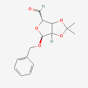 molecular formula C₁₅H₁₈O₅ B1140064 Benzyl 2,3-O-Isopropylidene-alpha-D-mannopentenofuranoside-6-aldehyde CAS No. 102854-75-1