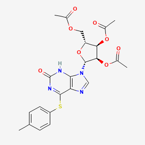 molecular formula C₂₃H₂₄N₄O₈S B1140065 6-[(4-Methylphenyl)thio]-2-oxo-9-(2',3',5'-tri-O-acetyl-b-D-ribofuranosyl)-2,3-dihydropurine CAS No. 135041-24-6