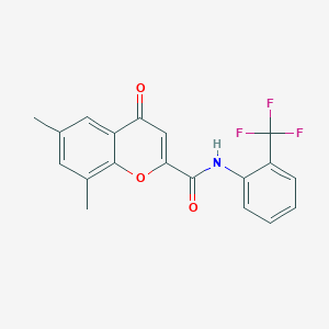 molecular formula C19H14F3NO3 B11400764 6,8-dimethyl-4-oxo-N-[2-(trifluoromethyl)phenyl]-4H-chromene-2-carboxamide 