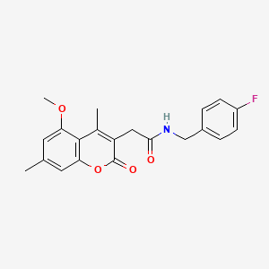 molecular formula C21H20FNO4 B11400772 N-(4-fluorobenzyl)-2-(5-methoxy-4,7-dimethyl-2-oxo-2H-chromen-3-yl)acetamide 