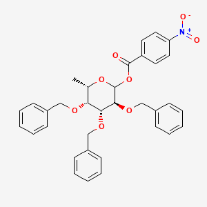 molecular formula C₃₄H₃₃NO₈ B1140083 2,3,4-Tri-O-benzyl-1-O-(4-nitrobenzoyl)-L-fucopyranose CAS No. 151909-88-5