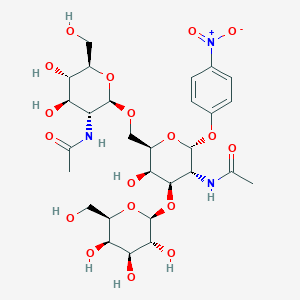 B1140085 4-Nitrophenyl 2-acetamido-6-O-(2-acetamido-2-deoxy-b-D-glucopyranosyl)-3-O-(b-D-galactopyranosyl)-2-deoxy-a-D-galactopyranoside CAS No. 139459-55-5
