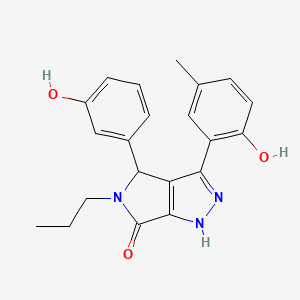 molecular formula C21H21N3O3 B11400857 3-(2-hydroxy-5-methylphenyl)-4-(3-hydroxyphenyl)-5-propyl-4,5-dihydropyrrolo[3,4-c]pyrazol-6(1H)-one 
