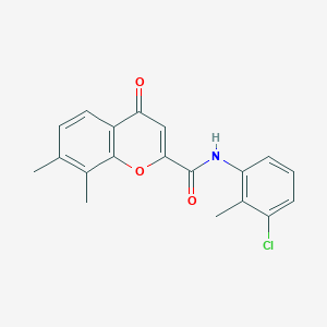 molecular formula C19H16ClNO3 B11400871 N-(3-chloro-2-methylphenyl)-7,8-dimethyl-4-oxo-4H-chromene-2-carboxamide 
