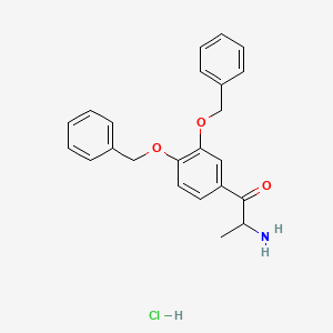 molecular formula C₂₃H₂₄ClNO₃ B1140090 2-Amino-3',4'-dibenzyloxypropiophenone hydrochloride CAS No. 1219199-37-7