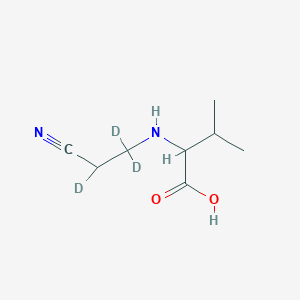 molecular formula C₈H₁₁D₃N₂O₂ B1140093 N-(2-Cyanoethyl-(1,1,2-d3)) Valine CAS No. 160210-22-0