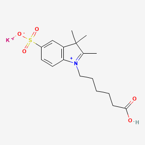 molecular formula C₁₇H₂₂KNO₅S B1140094 1-Carboxypentyl-2,3,3-trimethylindolenium-5-sulfate, potassium salt CAS No. 246516-15-4