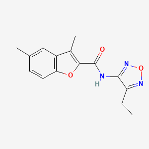 molecular formula C15H15N3O3 B11400963 N-(4-ethyl-1,2,5-oxadiazol-3-yl)-3,5-dimethyl-1-benzofuran-2-carboxamide 