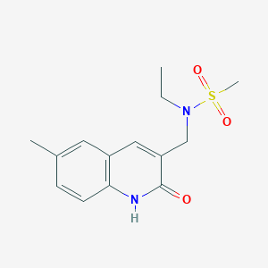 molecular formula C14H18N2O3S B11400992 N-ethyl-N-[(2-hydroxy-6-methylquinolin-3-yl)methyl]methanesulfonamide 