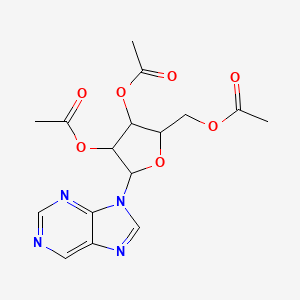 (3,4-Diacetyloxy-5-purin-9-yloxolan-2-yl)methyl acetate