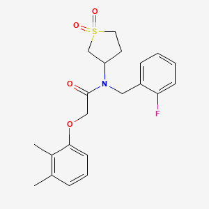 molecular formula C21H24FNO4S B11401104 2-(2,3-dimethylphenoxy)-N-(1,1-dioxidotetrahydrothiophen-3-yl)-N-(2-fluorobenzyl)acetamide 