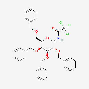 molecular formula C₃₆H₃₆Cl₃NO₆ B1140112 2,3,4,6-Tetra-O-benzyl-D-galactopyranosyl trichloroacetimidate CAS No. 132748-02-8