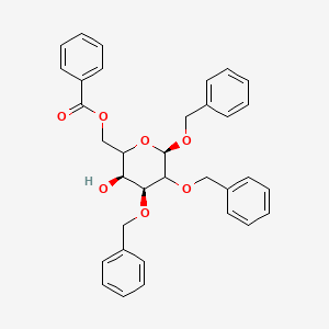 molecular formula C₃₄H₃₄O₇ B1140113 Benzyl 2,3-DI-O-benzyl-6-O-benzoyl-beta-D-galactopyranoside CAS No. 313352-43-1