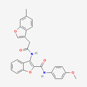 molecular formula C27H22N2O5 B11401141 N-(4-methoxyphenyl)-3-{[(6-methyl-1-benzofuran-3-yl)acetyl]amino}-1-benzofuran-2-carboxamide 