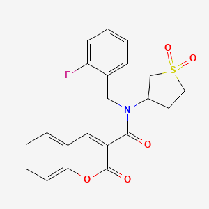 molecular formula C21H18FNO5S B11401149 N-(1,1-dioxidotetrahydrothiophen-3-yl)-N-(2-fluorobenzyl)-2-oxo-2H-chromene-3-carboxamide 
