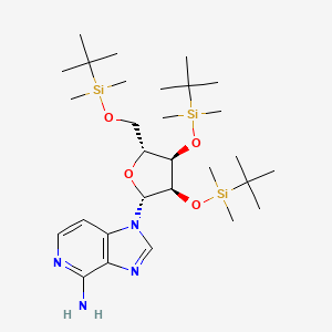 molecular formula C₂₉H₅₆N₄O₄Si₃ B1140140 4-Amino-1-(2',3',5'-tri-O-tert-butyldimethylsilyl-b-D-ribofuranosyl)-imidazo[4,5-c]pyridine CAS No. 147212-86-0