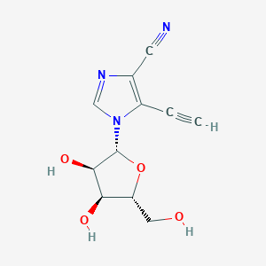 molecular formula C₁₁H₁₁N₃O₄ B1140142 1-[(2R,3R,4S,5R)-3,4-Dihydroxy-5-(hydroxymethyl)oxolan-2-YL]-5-ethynylimidazole-4-carbonitrile CAS No. 126004-13-5