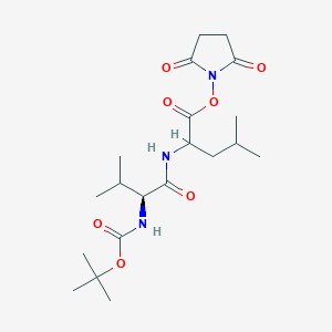 molecular formula C₂₀H₃₃N₃O₇ B1140146 N-Boc-L-valinyl-L-leucinyl N-Hydroxysuccinimide Ester CAS No. 84642-33-1