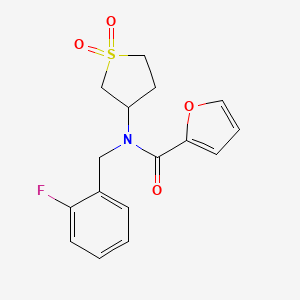 molecular formula C16H16FNO4S B11401469 N-(1,1-dioxidotetrahydrothiophen-3-yl)-N-(2-fluorobenzyl)furan-2-carboxamide 