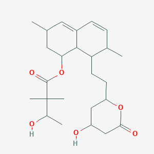 molecular formula C₂₅H₃₈O₆ B1140161 Butanoic acid, 3-hydroxy-2,2-dimethyl-, 1,2,3,7,8,8a-hexahydro-3,7-dimethyl-8-[2-(tetrahydro-4-hydroxy-6-oxo-2H-pyran-2-yl)ethyl]-1-naphthalenyl ester CAS No. 126313-98-2