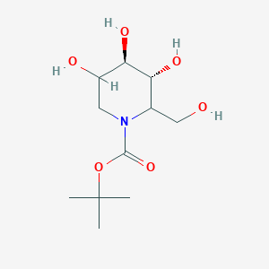 molecular formula C₁₁H₂₁NO₆ B1140169 tert-Butyl (3R,4R)-3,4,5-trihydroxy-2-(hydroxymethyl)piperidine-1-carboxylate CAS No. 122371-65-7