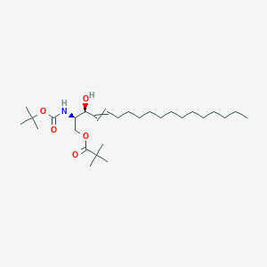 molecular formula C₂₈H₅₃NO₅ B1140172 N-Boc-1-pivaloyl-D-erythro-sphingosine CAS No. 342649-71-2