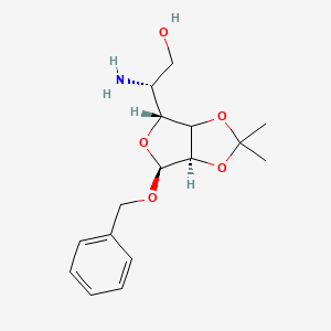 molecular formula C16H23NO5 B1140173 Benzyl 5-Amino-5-deoxy-2,3-O-isopropyl-alpha-D-mannofuranoside CAS No. 91364-19-1