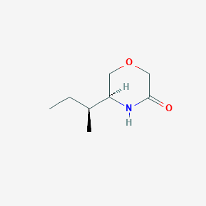molecular formula C₈H₁₅NO₂ B1140181 (5S)-5-[(1S)-Methylpropyl]-morpholin-3-one CAS No. 160141-20-8