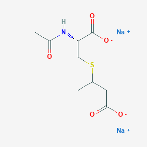 molecular formula C₉H₁₃NNa₂O₅S B1140187 disodium;3-[(2R)-2-acetamido-2-carboxylatoethyl]sulfanylbutanoate CAS No. 1041285-62-4
