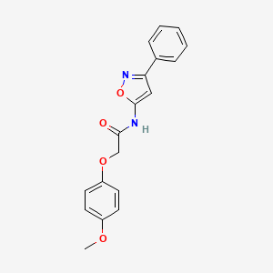 molecular formula C18H16N2O4 B11402083 2-(4-methoxyphenoxy)-N-(3-phenyl-1,2-oxazol-5-yl)acetamide 