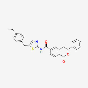 molecular formula C28H24N2O3S B11402089 N-[5-(4-ethylbenzyl)-1,3-thiazol-2-yl]-1-oxo-3-phenyl-3,4-dihydro-1H-isochromene-6-carboxamide 