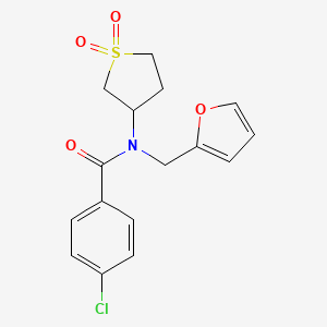 molecular formula C16H16ClNO4S B11402096 4-chloro-N-(1,1-dioxidotetrahydrothiophen-3-yl)-N-(furan-2-ylmethyl)benzamide 