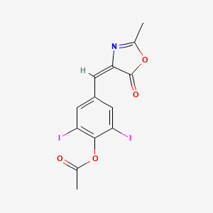 B1140210 4-[[4-(Acetyloxy)-3,5-diiodophenyl]methylene]-2-methyl-5(4H)-oxazolone (E/Z Mixture) CAS No. 93087-37-7
