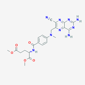 molecular formula C₂₃H₂₅N₉O₅ B1140216 7-Cyanomethotrexate Dimethyl Ester CAS No. 112163-39-0