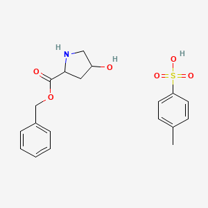 molecular formula C₁₉H₂₃NO₆S B1140219 Benzyl (2S,4R)-4-hydroxypyrrolidine-2-carboxylate;4-methylbenzenesulfonic acid CAS No. 88501-00-2