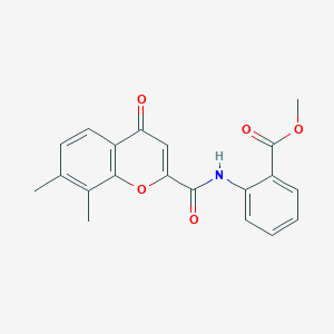 molecular formula C20H17NO5 B11402256 methyl 2-{[(7,8-dimethyl-4-oxo-4H-chromen-2-yl)carbonyl]amino}benzoate 