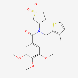 molecular formula C20H25NO6S2 B11402290 N-(1,1-dioxidotetrahydrothiophen-3-yl)-3,4,5-trimethoxy-N-[(3-methylthiophen-2-yl)methyl]benzamide 