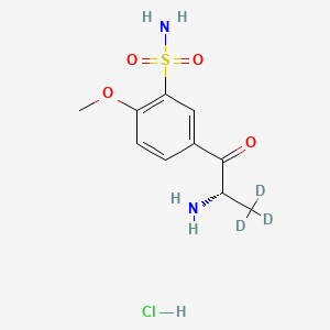 molecular formula C₁₀H₁₂D₃ClN₂O₄S B1140230 5-(Alanyl-3,3,3-d3)-2-methoxybenzenesulfonamide hydrochloride CAS No. 1215568-62-9