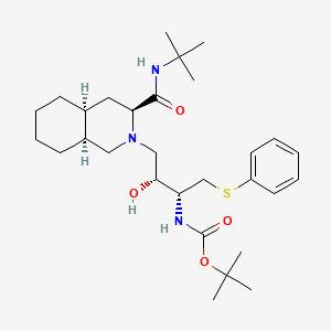 molecular formula C₂₉H₄₇N₃O₄S B1140238 [3S-(3R,4aR,8aR,2'S,3'S)]-2-[3'-N-t-Boc-amino-2'-hydroxy-4'-(phenyl)thio]butyldecahydroisoquinoline-3-N-t-butylcarboxamide CAS No. 1217629-57-6