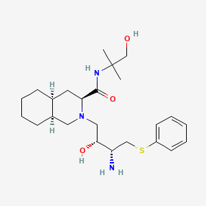 molecular formula C₂₄H₃₉N₃O₃S B1140240 (3S,4aS,8aS)-2-[(2R,3R)-3-[(3-Amino-2-hydroxy-4-phenythiobutyl]-decahydro-N-(2-hydroxy-1,1-dimethylethyl)-3-isoquinolinecarboxamide CAS No. 252186-41-7