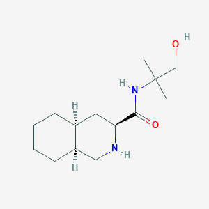 B1140241 (3S,4aS,8aS)-Decahydro-N-(2-hydroxy-1,1-dimethylethyl)-3-isoquinolinecarboxamide CAS No. 213135-54-7