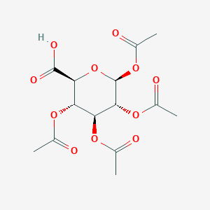 molecular formula C₁₄H₁₈O₁₁ B1140246 1,2,3,4-Tetra-O-acetyl-beta-D-glucuronic Acid CAS No. 62133-77-1