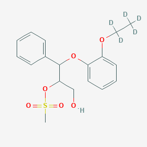 molecular formula C₁₈H₁₇D₅O₆S B1140251 (2RS,3RS)-3-(2-Ethoxy-d5-phenoxy)-2-mesyloxy-3-phenyl-1-propanol CAS No. 1189680-85-0